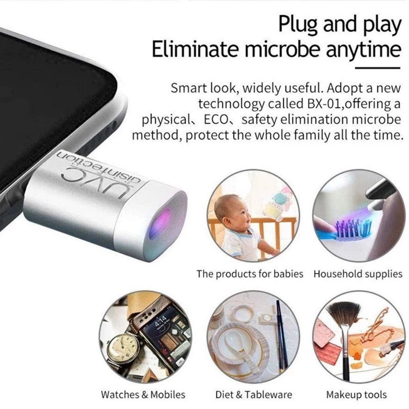 NA - Lampu UV Portable Usb Lightning / Type C Mini UV Sterilizer UV-600