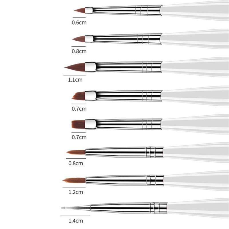 Kuas Nail Art 8 Pcs UV Gel Polish Drawwing Brushes / Nail Art Brush Set 8 Pcs