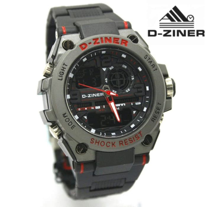 JAM TANGAN PRIA D ZINER DZ8206 ORI RUBBER METAL ADA 2 WARNA ANALOG COWOK MURAH COD