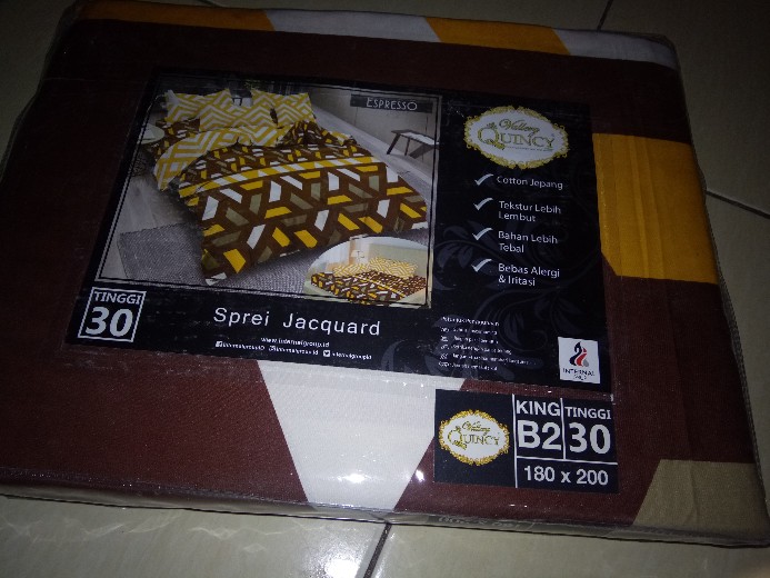 Sprei Premium Vallery Quincy Uk. King (180x200x30) Dan Uk. Queen (160x200x30) Motif Bernuansa Coklat