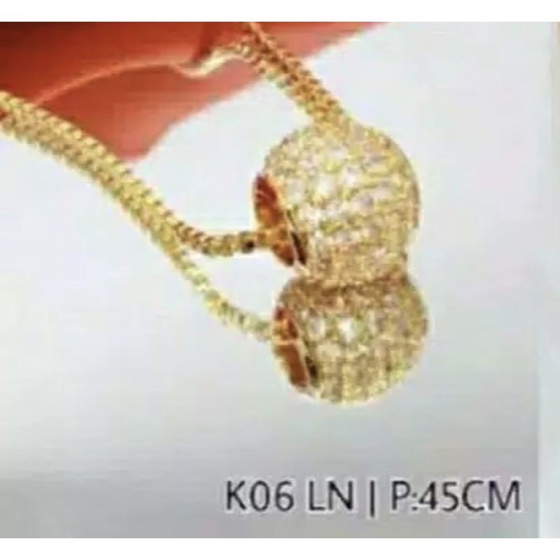 (TERBARU)Kalung Xufing berlapis Emas Liontin bola Permata Full Elegan cantik Wanita