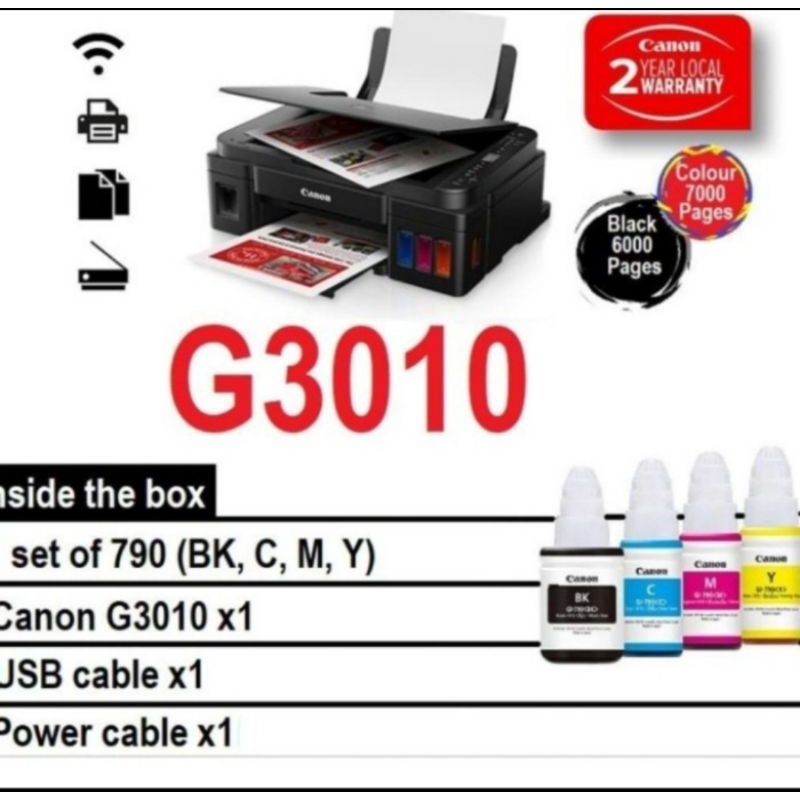 Printer Canon Pixma Ink Efficient G3010 (print scan copy wifi)