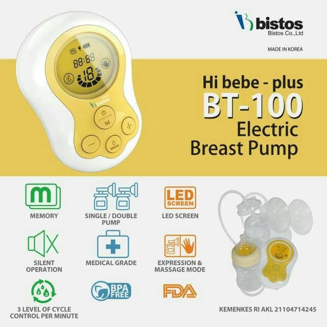 Hi Bebe Bistos BT-100 Electric Breast Pump Dual Pump / Pompa Asi Elektrik