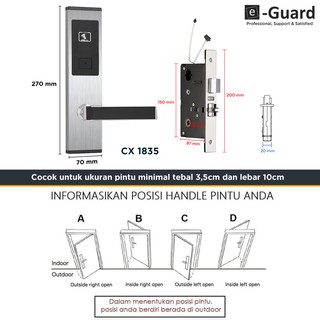 e Guard Kunci  Pintu  Hotel  Digital Door Lock Kamar Kosan 