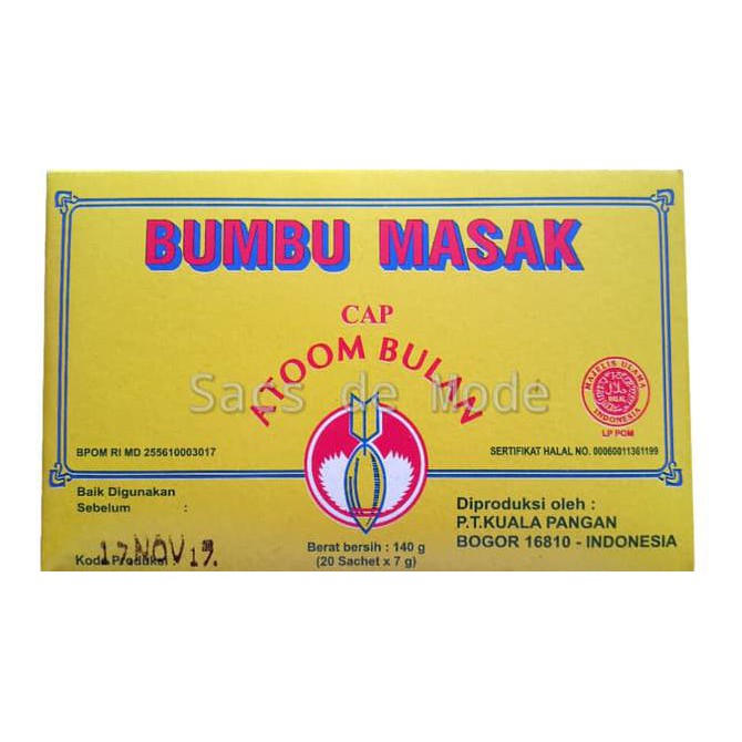 

DISKON! Bumbu Masak Cap Atoom Bulan / Atom Bulan (7gr x 20 Sachet)