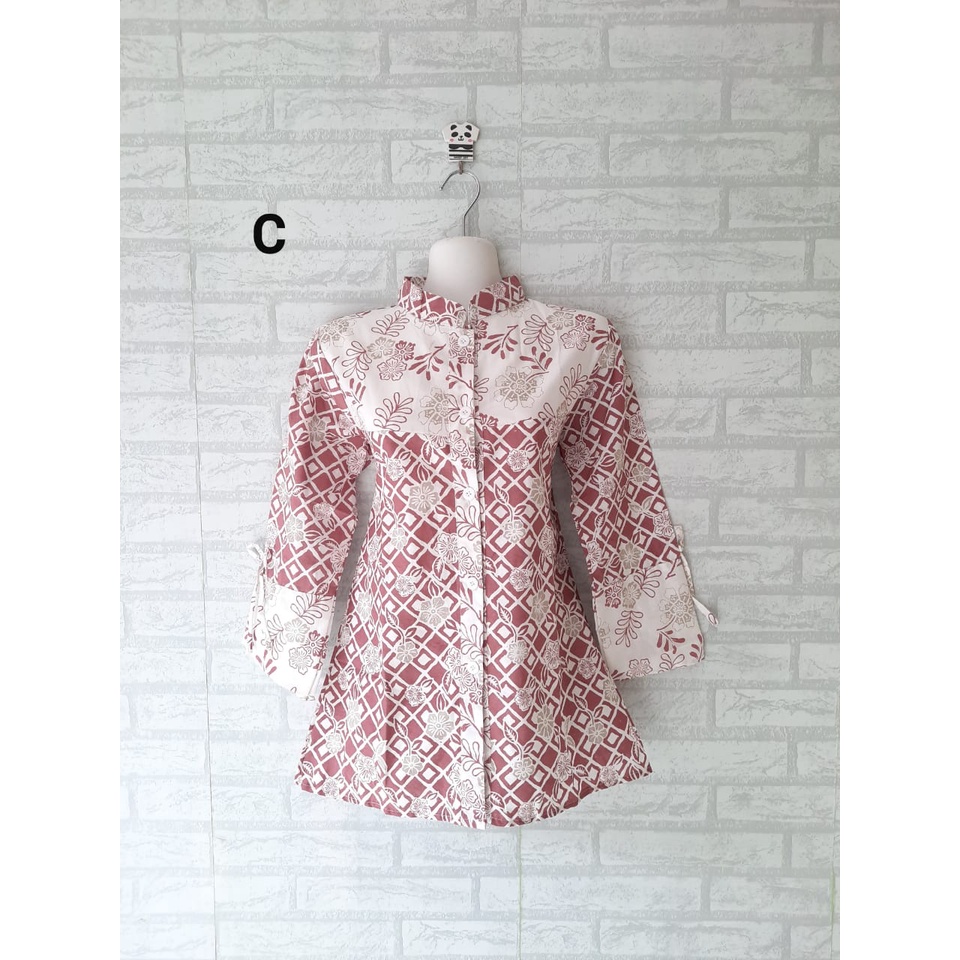 blouse kerja batik berkancing