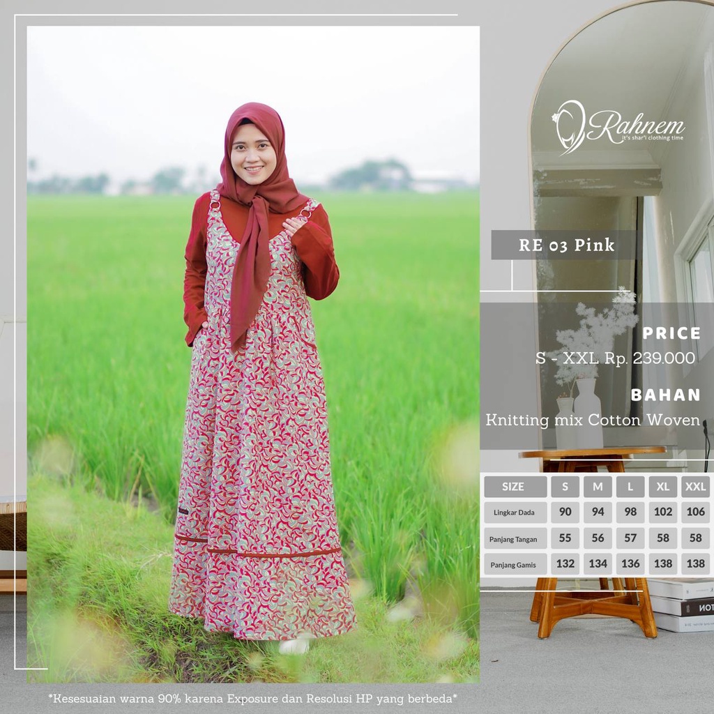 Gamis Terbaru Rahnem RE 03 / Fashion Muslim Gamis