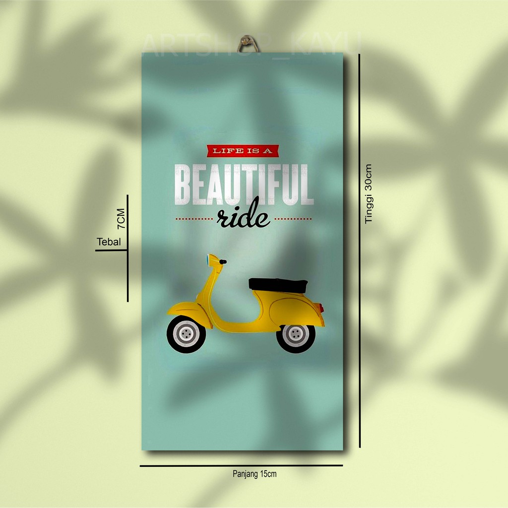 Hiasan dinding VESPA Hiasan Kamar Poster Kayu Pajangan Rumah/ dekorasi dinding / Walldecor