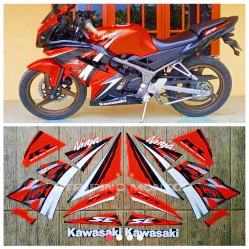 stiker striping lis les bodi motor kawasaki ninja rr new se 2014 2015 oren/orange list body standar