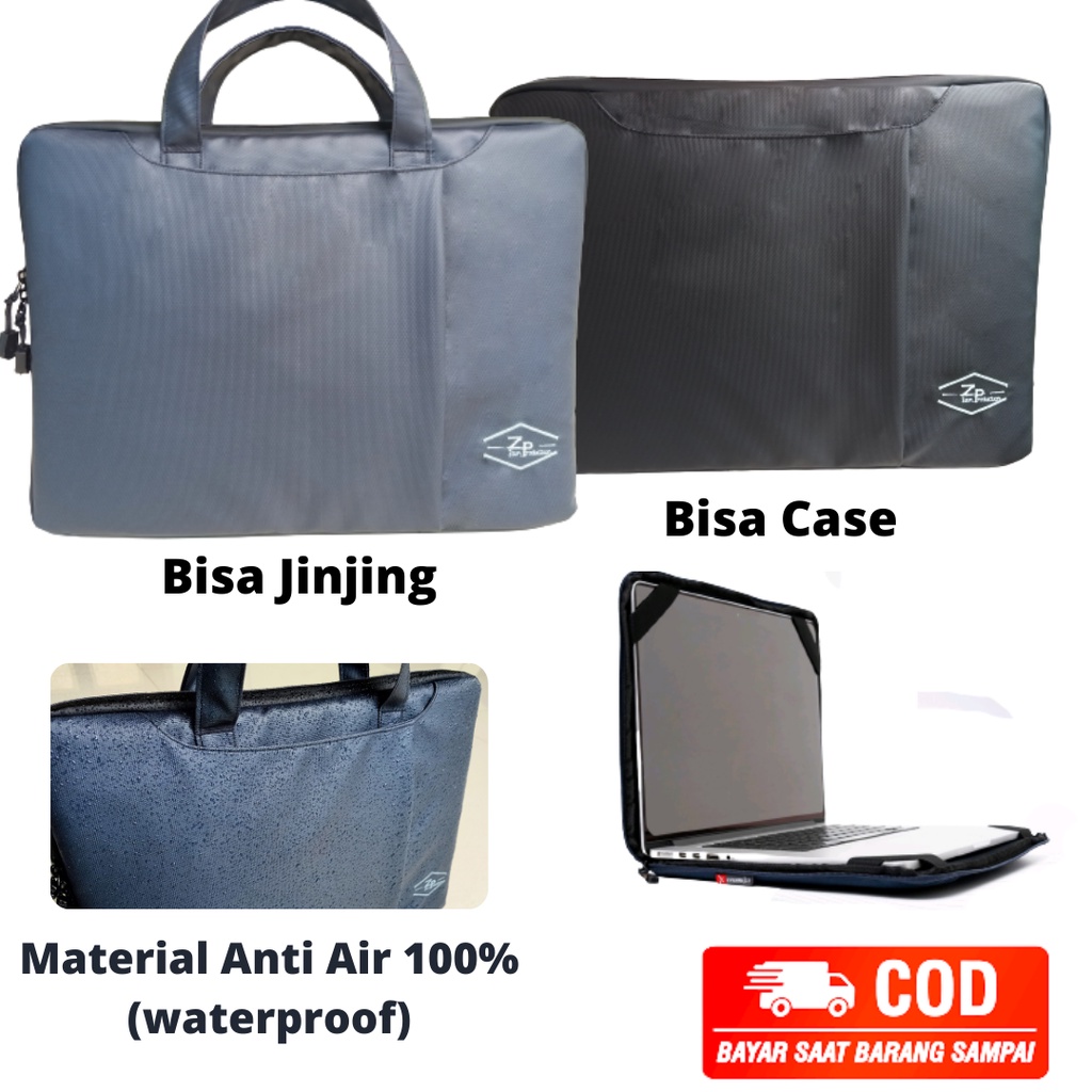 Tas Laptop Leptop Case Laptop Jinjing Anti Air Waterproof 13 - 14 Inch Wanita Pria Tas Leptop Case Laptop Waterproof Anti Air