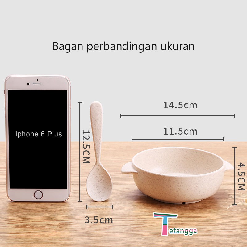 Set Mangkuk  Wheat Straw Mangkuk / Bowl + Spoon Tempat Makan Anak VS-13