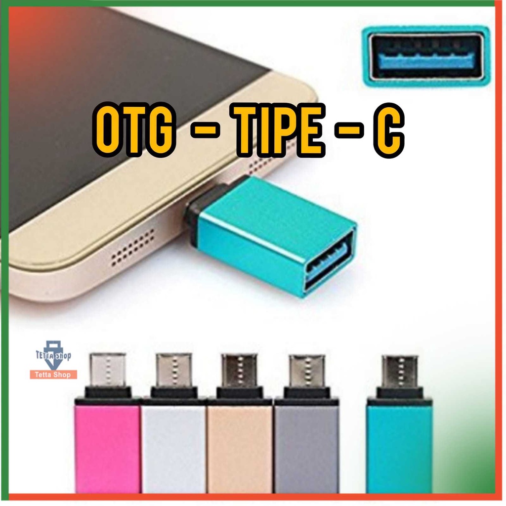 OTG Tipe C Bahan Metal Premium Type C Male to Female USB Konektor HP Converter On The Go Connector