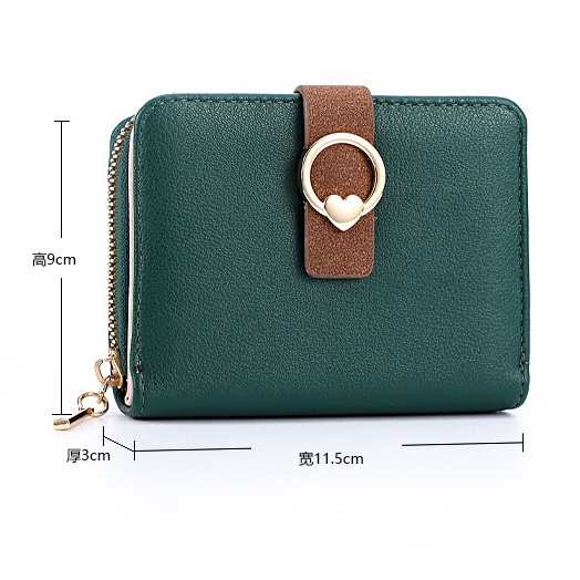 DOMPET LIPAT WANITA IMPORT MINI KULIT HIJAU VIRGINIA WA502G3 KOREA PREMIUM KECIL KARTU UANG KOIN RESLETING REMAJA KEKINIAN CEWEK MURAH LUCU SIMPLE BATAM BRANDED