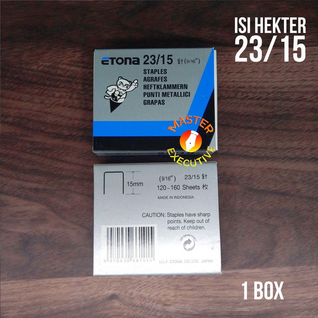 

[Box] Etona 23/15 - 9/16 " Isi Staples - Hekter Stapler Jilid