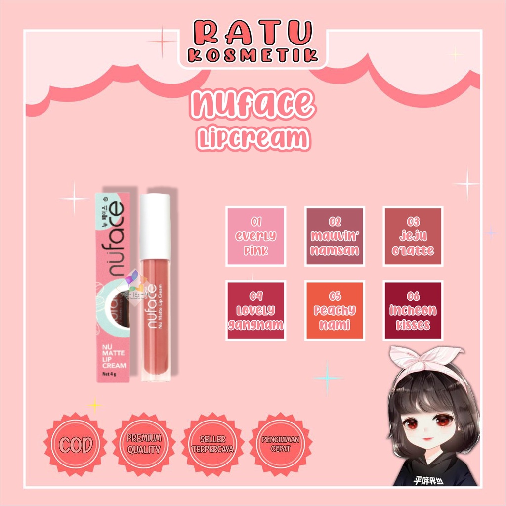 ❤ RATU ❤ Nuface Nu Matte Lip Cream Make Up | Lip Krim Matte Nu Face (✔️BPOM)