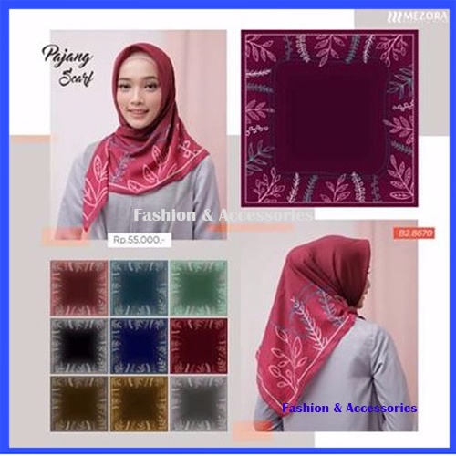 Segiempat Motif/ Segiempat mezora/ Hijab Morif Cantikk PAJANG SCARF BY MEZORA