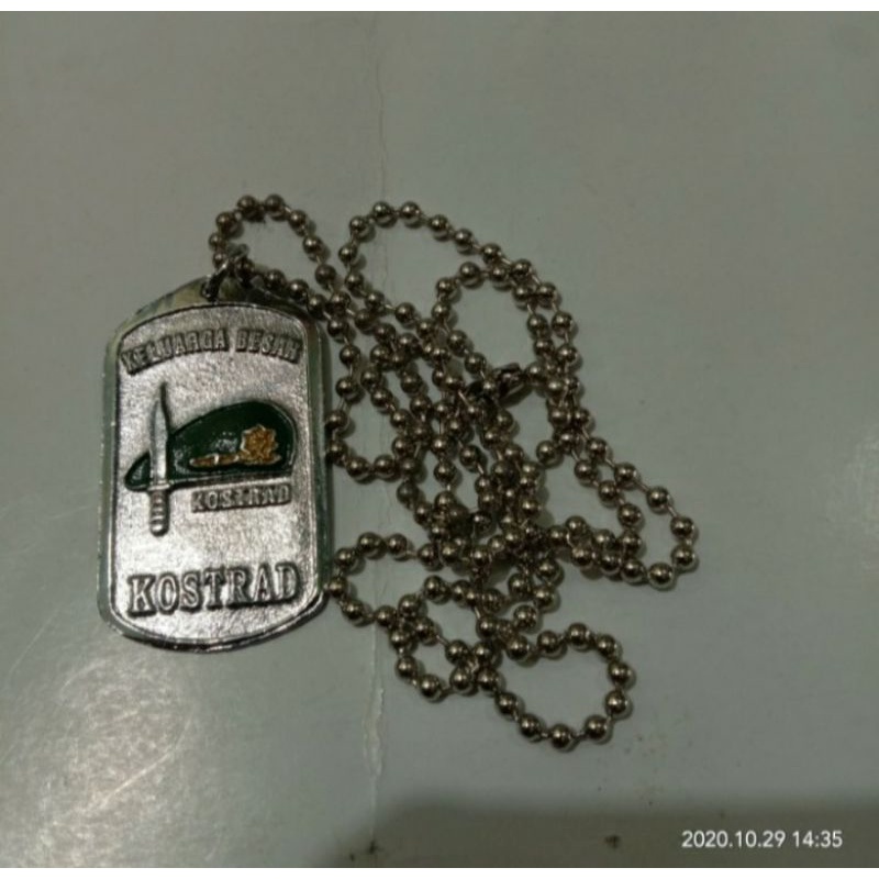 kalung logo KOSTRAD, kalung rantai KOSTRAD, kalung Kostrad