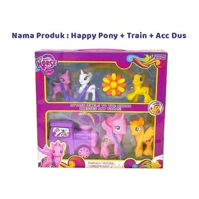 Happy pony and train