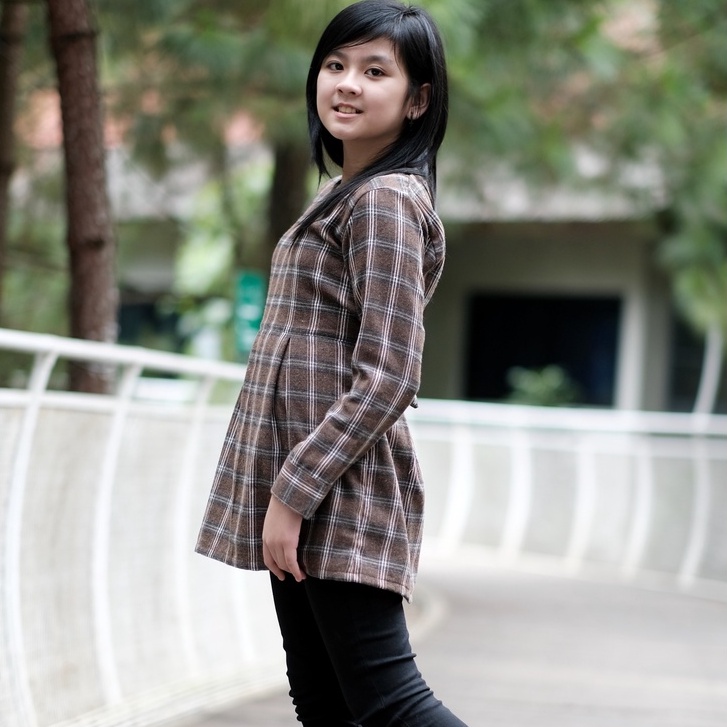 Elyasr - Baju Flannel Shirt Kotak Kotak Anak Perempuan 3-14 Tahun