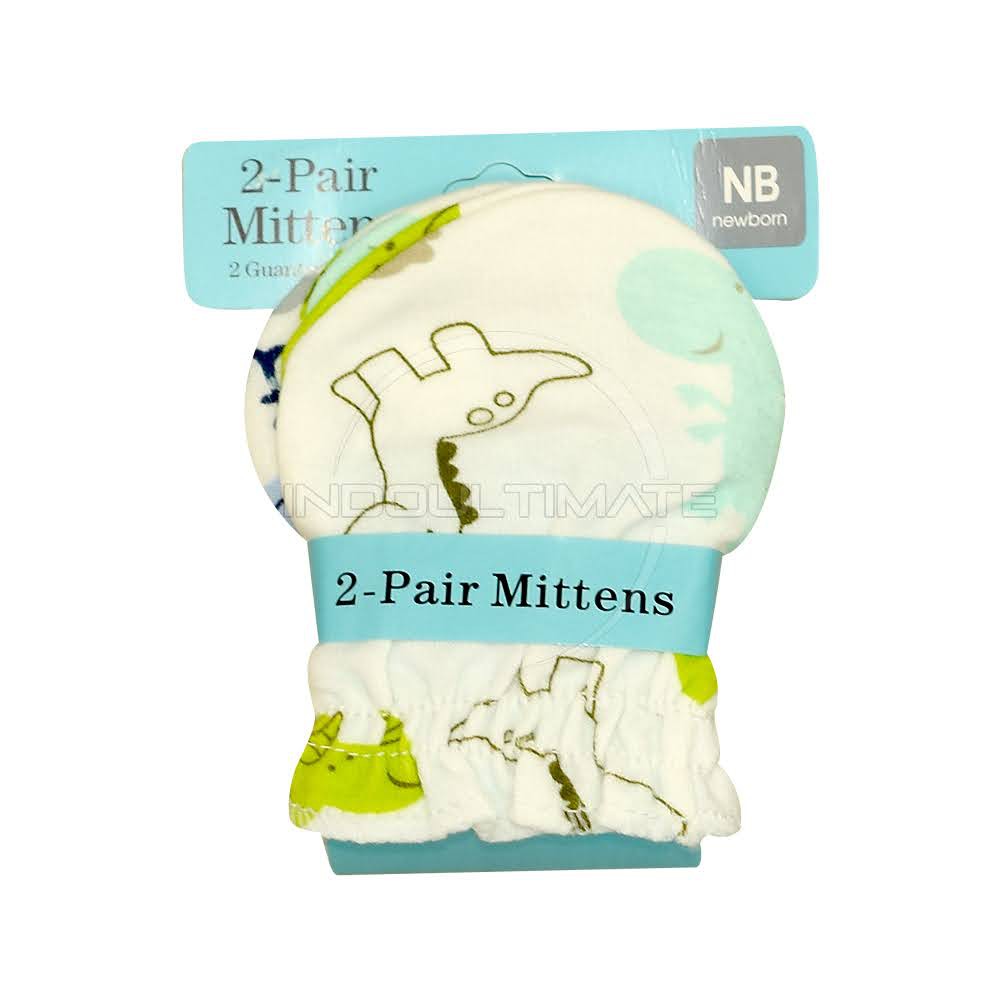 2in1 Set Sarung Tangan Bayi COTTON PREMIUM ST-06 Pelindung Tangan Bayi Baru Lahir New Born