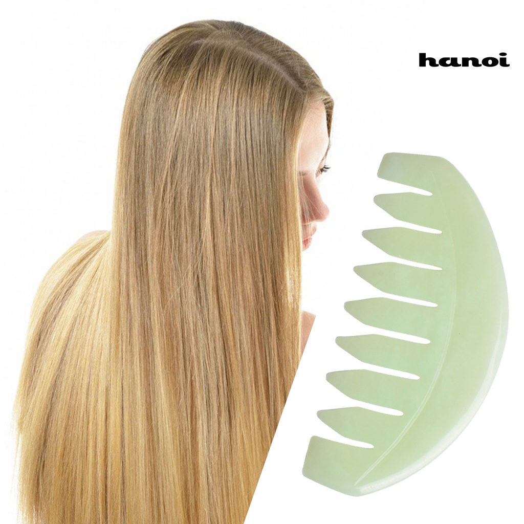HQTM_Jade Comb Scratchless Hurtless to Scalp Stone Jade Stone Guasha Comb for Hair