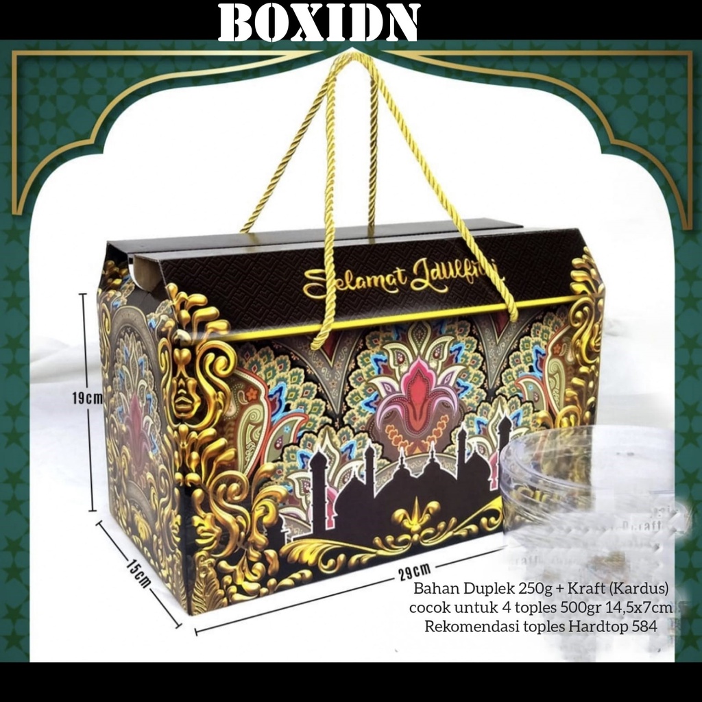 Fitri Box Lebaran 4 Toples 500gr Box Kue Kering Idul Fitri Hard box Kotak Lebaran Kue Kering Dus Kue