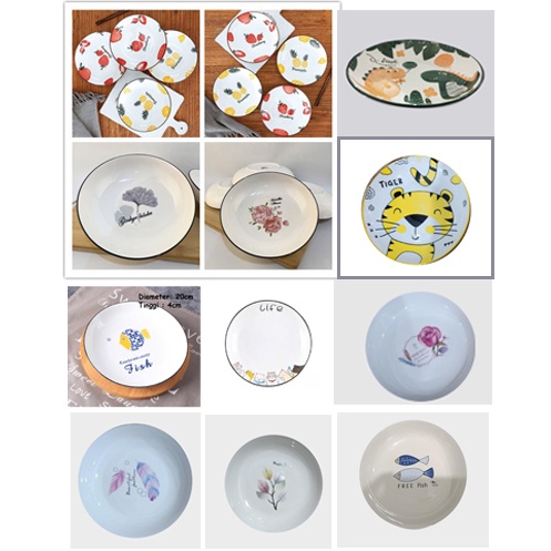 Piring Keramik Korea Motif Buah Ukuran 20cm/8inc