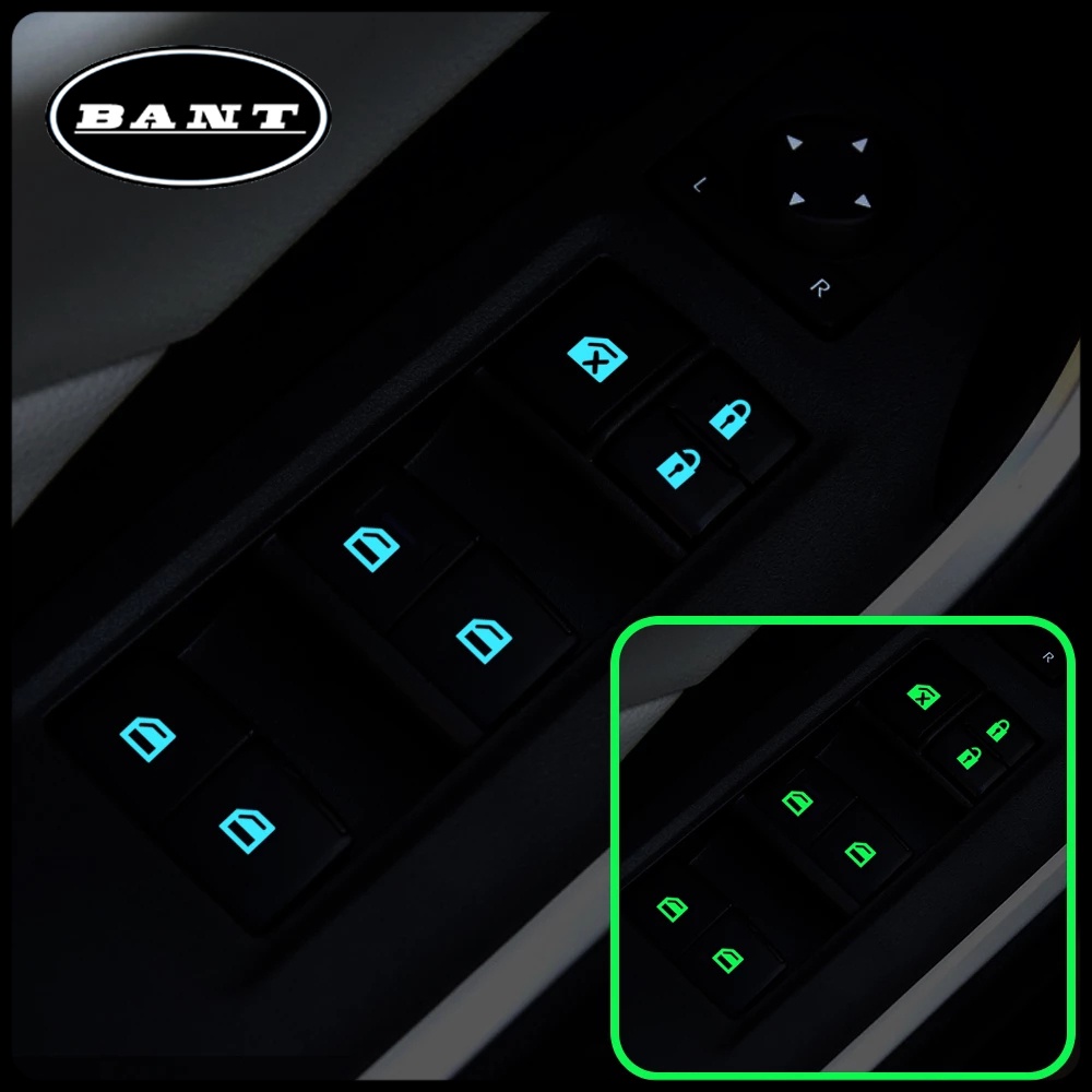 Stiker Tombol Mobil/Sticker Lampu Interior Panel Laser Mobil/Car Window Door Switch Button Luminous Sticker Set