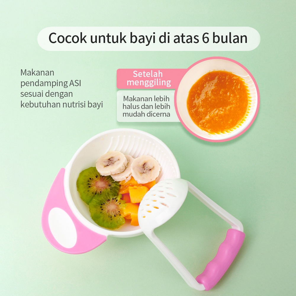 Halobaby Food Maker Mangkok Penggiling Penghalus Makanan Bayi Saringan