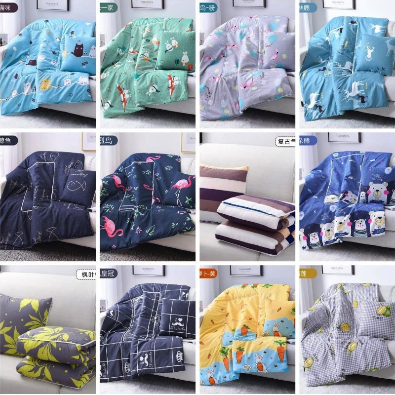 Bantal Selimut Mini Bahan Nano Cotton kain adem lembut Isi Serat Poliester