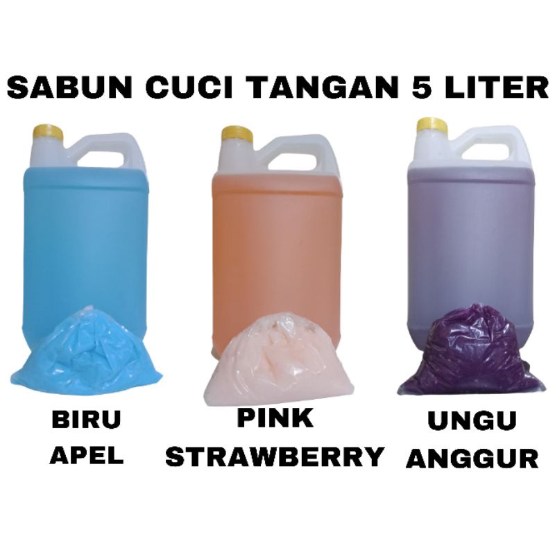 (Bayar di Tempat) Biang/Bibit Sabun Cuci Tangan/Hand Soap 5 Liter Aroma Apel, Strawberry, Anggur Terlaris