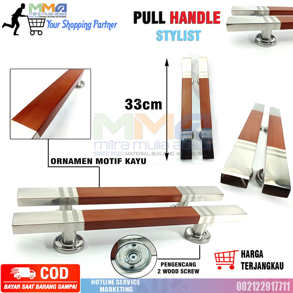 Pull Handle Pintu Rumah 33 cm l Tarikan Dua Pegangan l Gagang Pintu