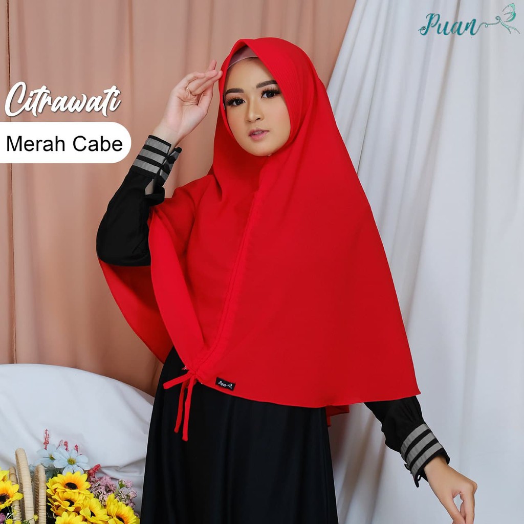 Bergo Jilbab Khimar Instan Hijab Dewasa Citrawati Original Produk Puan bahan Diamond