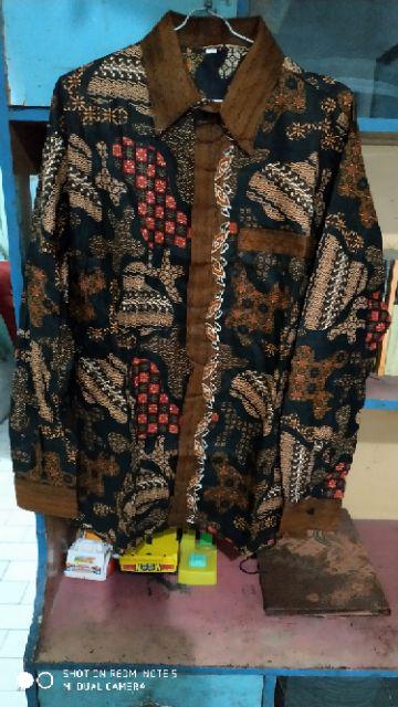 Asifa Batik Hrb026 Kenongo Kemeja Tosca Pendek Pekalongan Padi M L Xl Sogan Tulis Halus Kemeja Batik