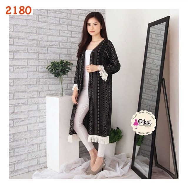 Cardigan panjang murah / cardigan katun / cardigan hijab murah / cardigan hitam / cardigan bohemian