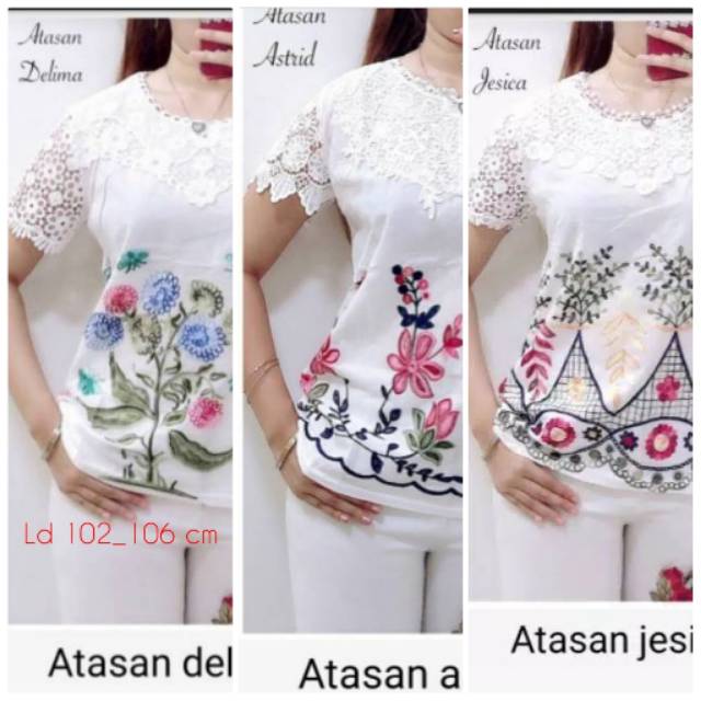 PROMO Atasan Katun Premium Import Kombinasi Brukat