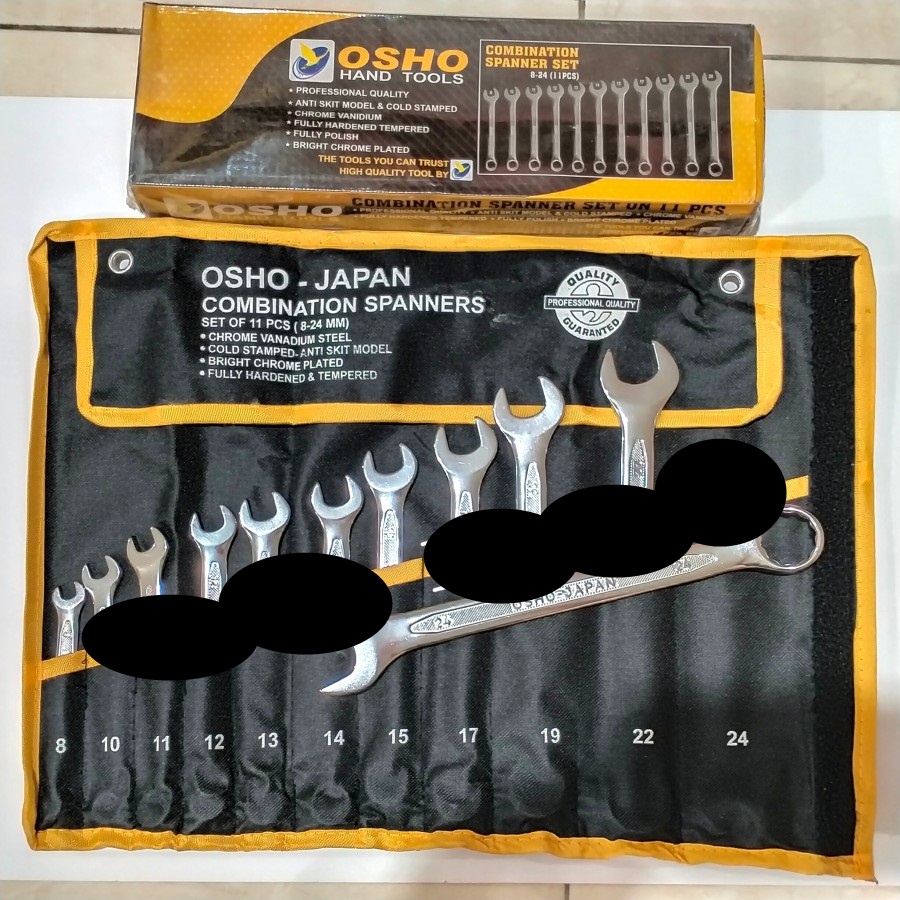 Kunci ringpas set 8 - 24 mm 11pcs ring pas