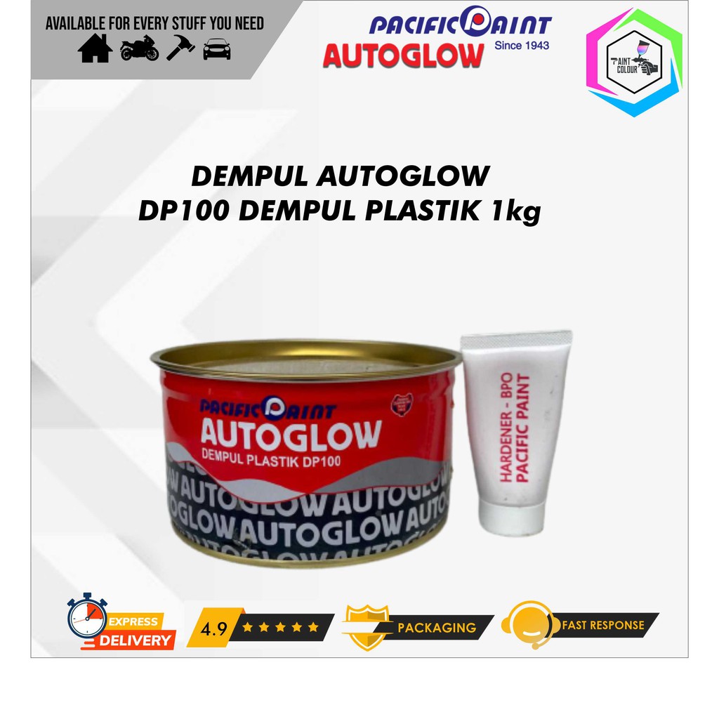 Dempul AutoGlow 1 kg Mobil/Motor/Besi/Kayu