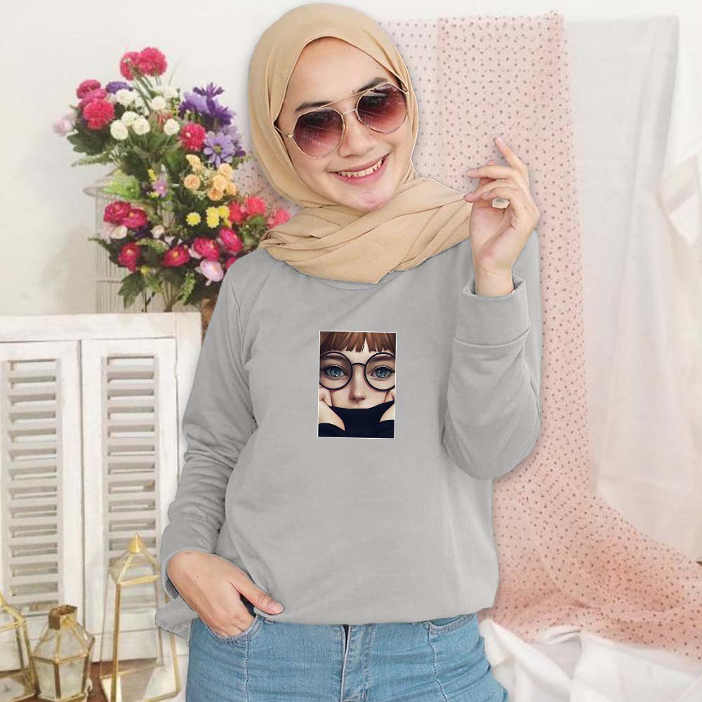 SWEATER WANITA CREWNECK, KACAMATA KUDA PAKAIAN WANITA.