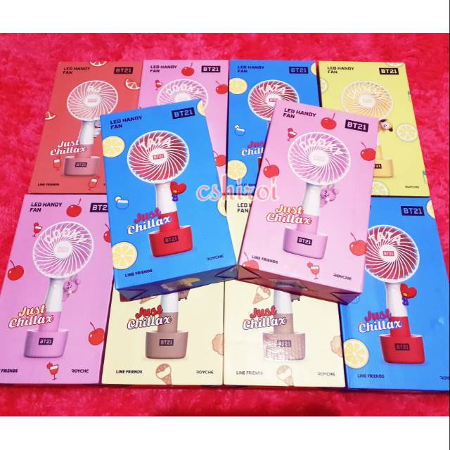 READY STOCK BT21 ROYCHE LED HANDFAN HANDYFAN HANDY FAN