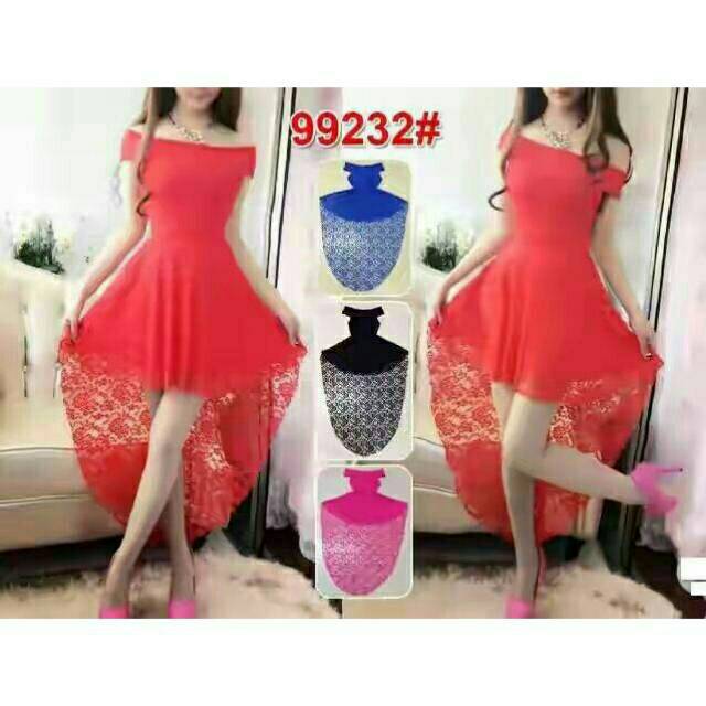Dress ekor brukat korea lace 99232 dress pesta