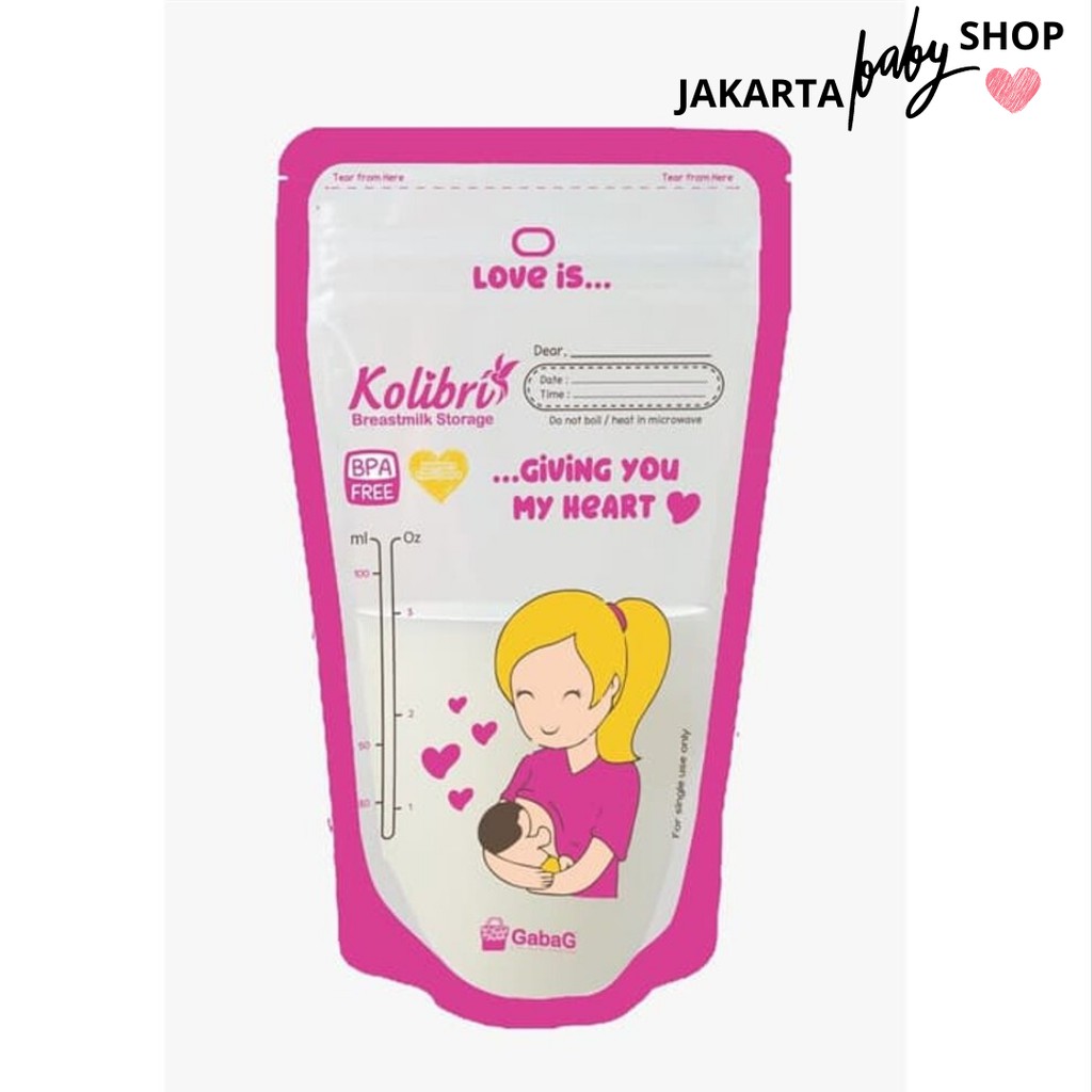 KANTONG ASI GABAG KOLIBRI 100 ML LOVE STORY 30 PCS 411000