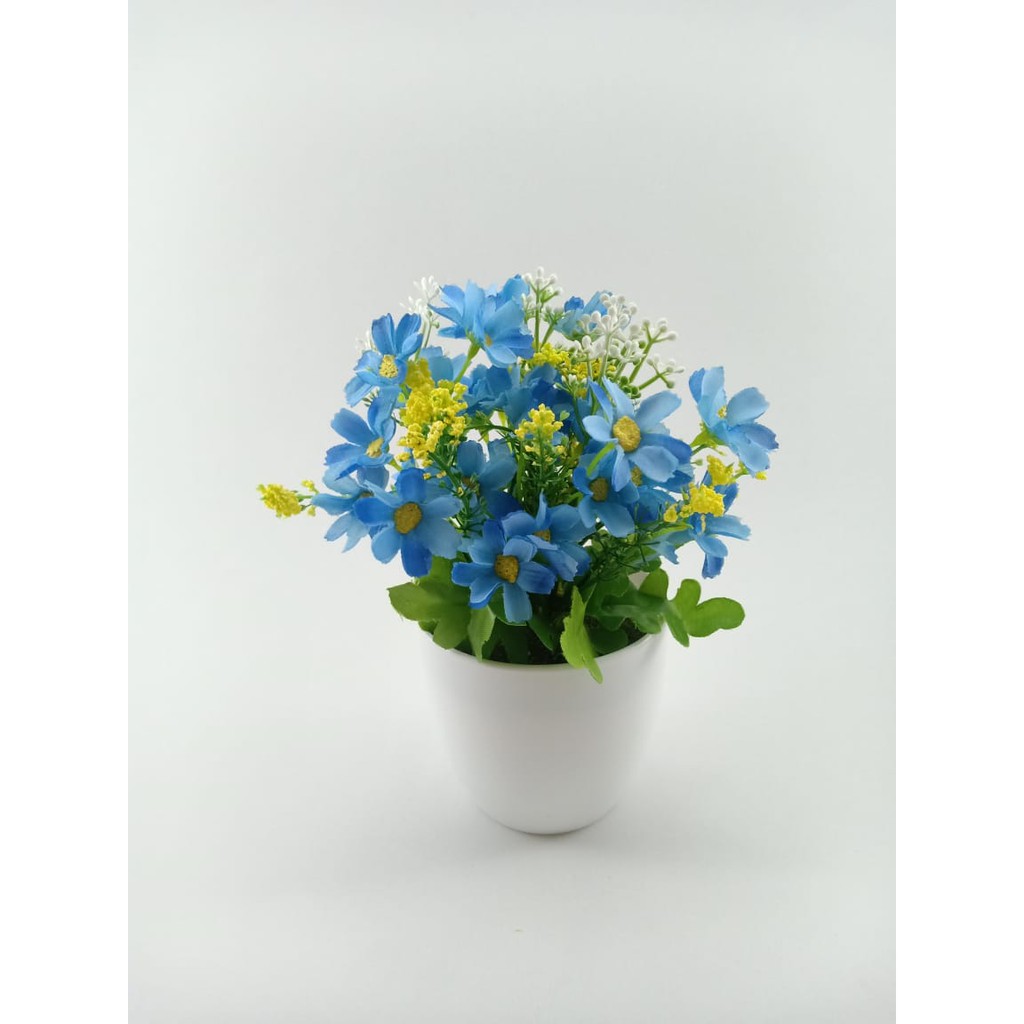 COD BUNGA DAISY  BUNGA PLASTIK BUNGA ARTIFISIAL BUNGA PAJANGAN IMITASI TANAMAN  HIAS PLASTIK  BP8801-BIRU