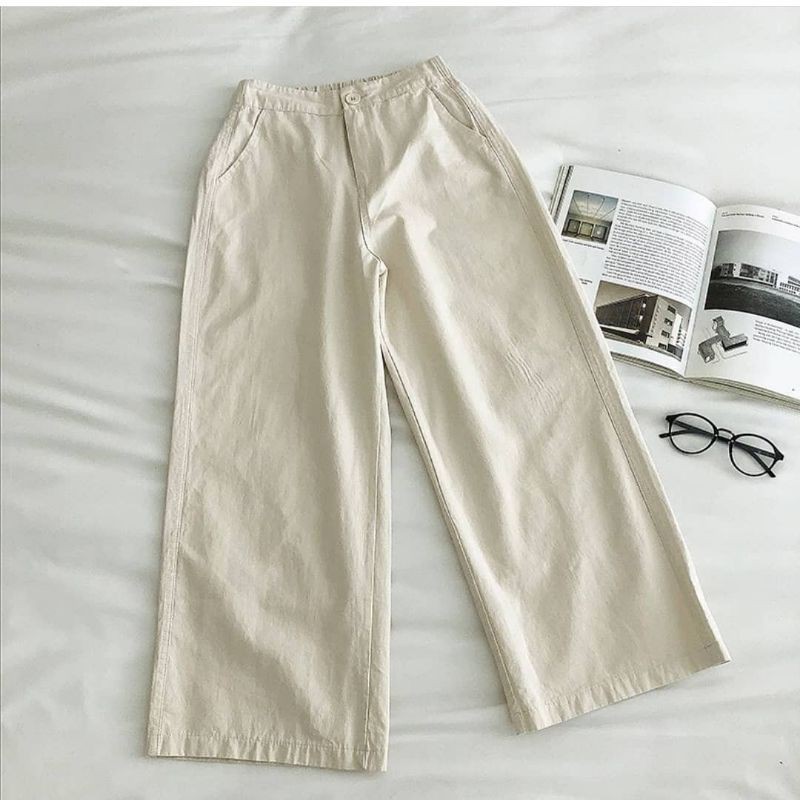 New Olivia Pants Celana Panjang Wanita Linen Premium Korean Style