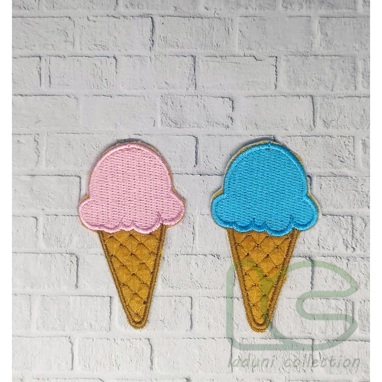 Patch Bordir ICE CREAM 2 BUKAN IRON ON