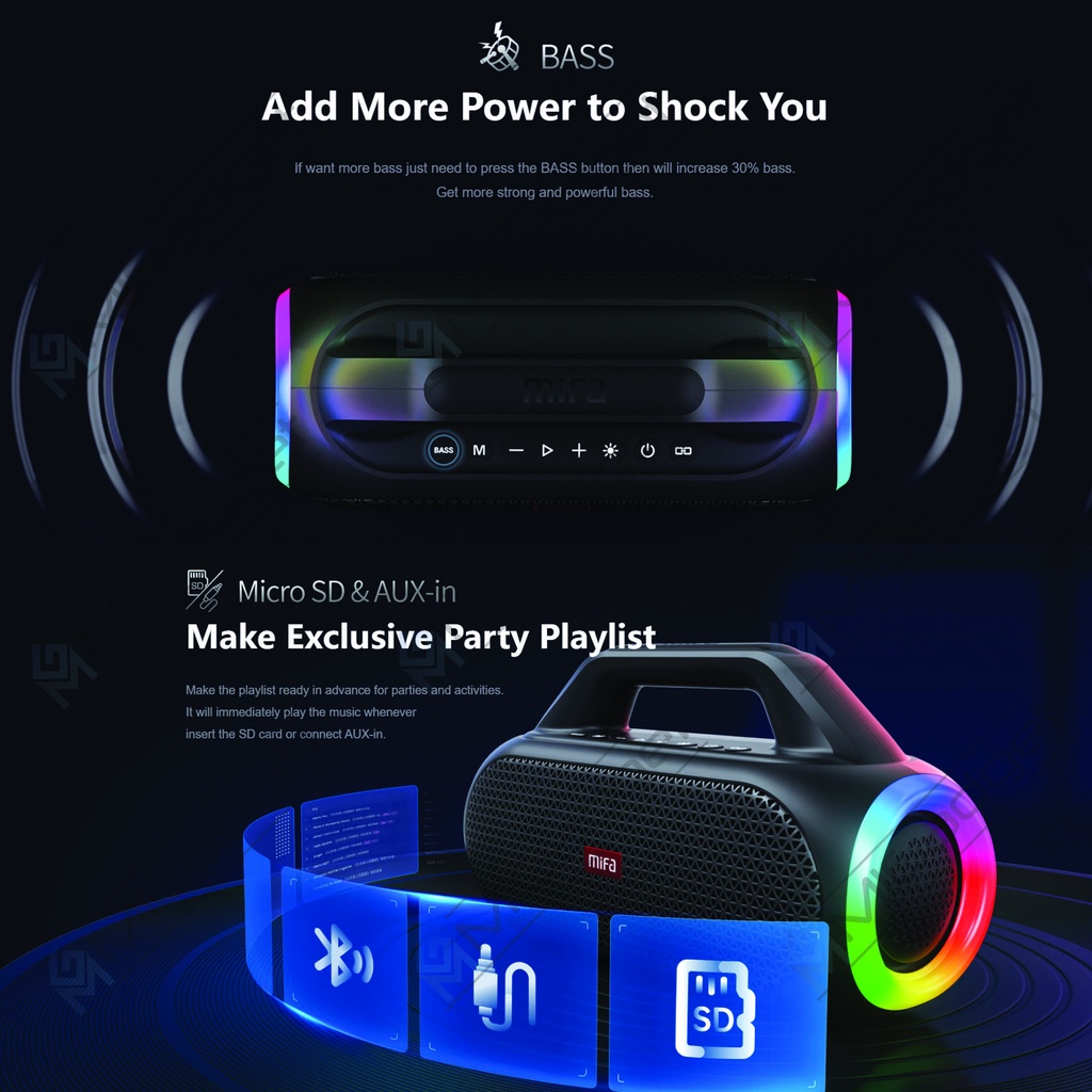 MiFA Wildbox Wild Box 60W Bluetooth Speaker Waterproof with Powerbank