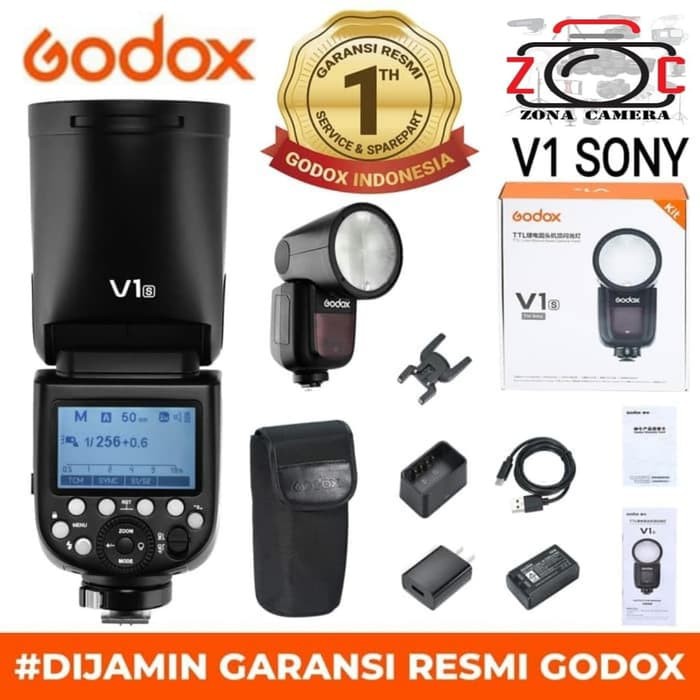 Godox V1S Flash V1 Sony Kit Speedlite Lampu Strobis Lighting Studio