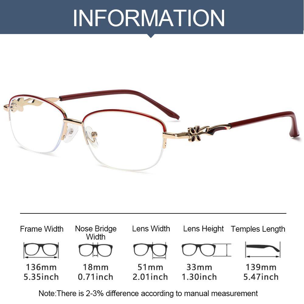 Lily Kacamata Baca Anti Blue Light Anti-Letih Anti-UV Transparan Metal Frame Eyewear