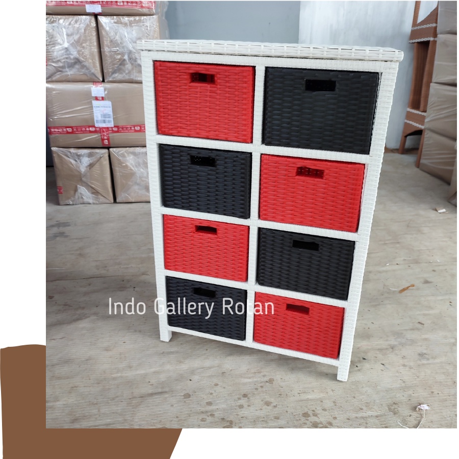 Lemari Laci Minimalis Rotan Sintetis Rak Laci Rotan Sintetis Meja Laci Bufet Laci 8 Rotan Sintetis A