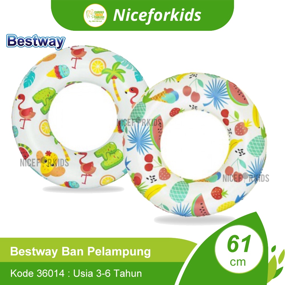 Bestway 36014 Ban Renang Bulat Ukuran 61cm Usia 3-6th / Ban Pelampung Renang Anak